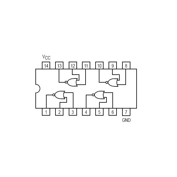 IC Quad -2Input NOR Gate SO14 - IC74HCT02SMD