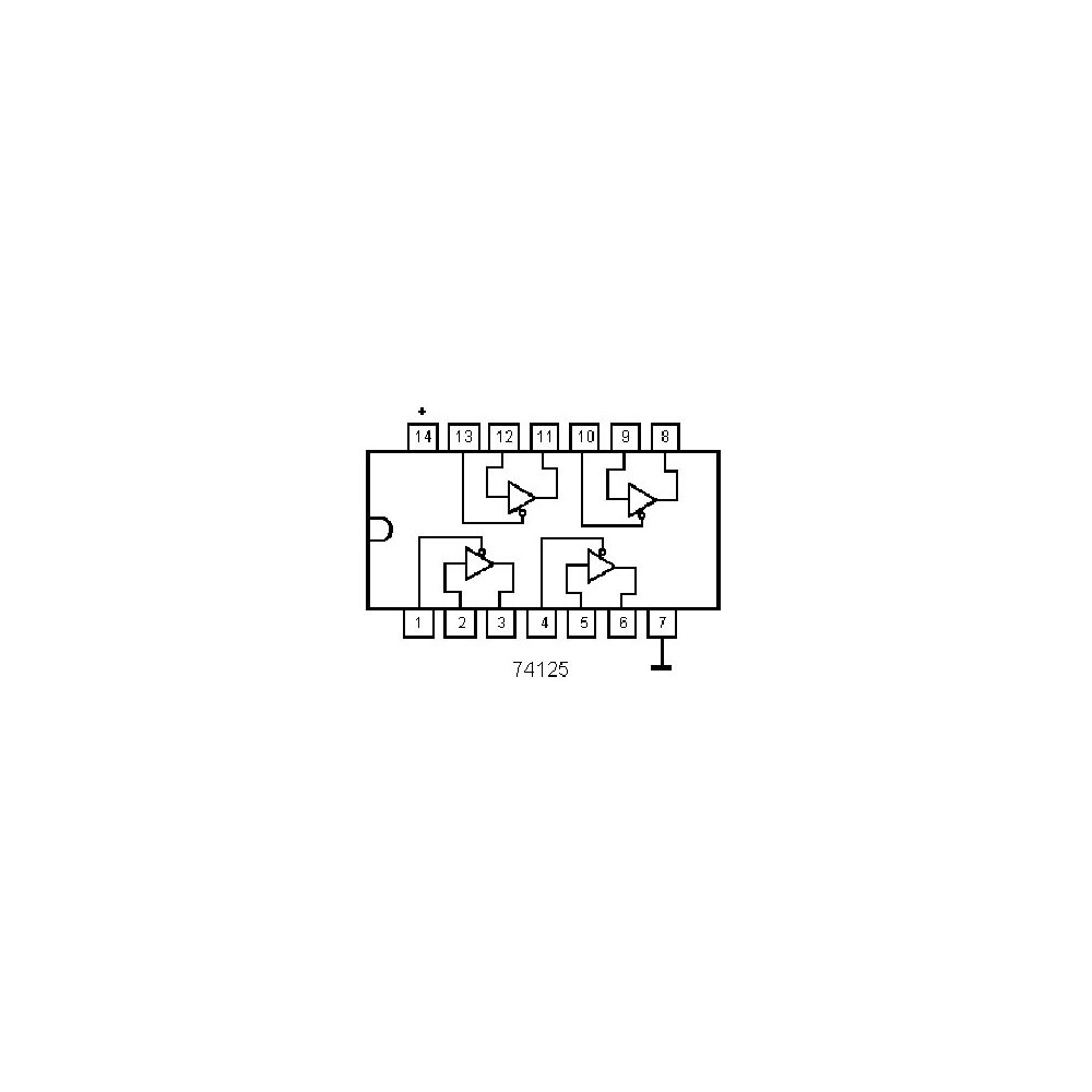 IC Quad 3Stat Buffer DIP14 - IC74HCT125
