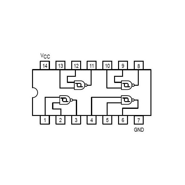 IC Quad 2Inv Schmitt NAND SO14 - IC74HCT132SMD