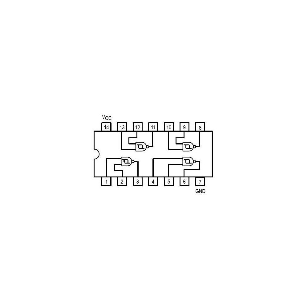 IC Quad 2Inv Schmitt NAND SO14 - IC74HCT132SMD