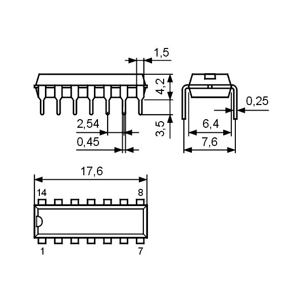 IC dual 2-wide 2-input AND-OR-invert gate - IC74LS51