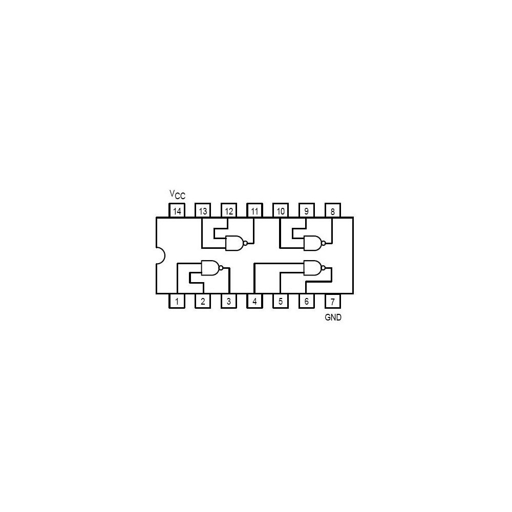 IC Quad 2-Input NAND Gate DIP14 - IC74LS00