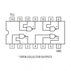IC Quad 2-Input NAND Gate (open collector) DIP14