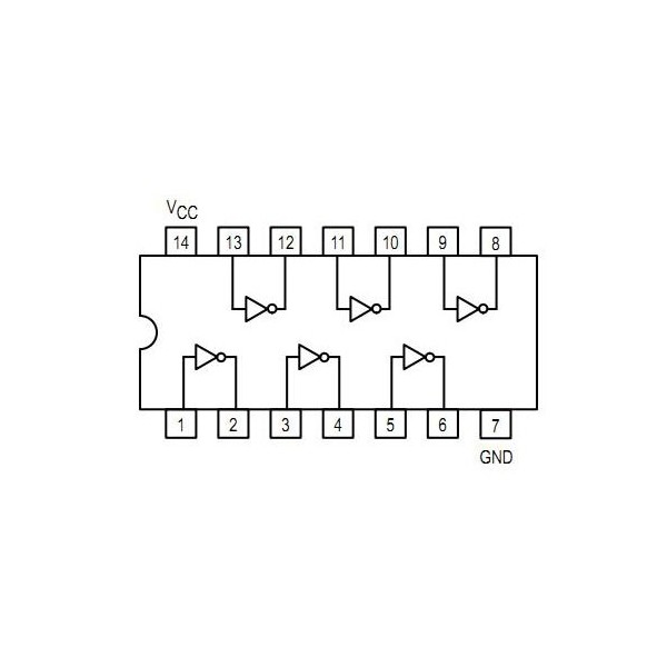 IC Hex Inverter DIP14 - IC74LS04