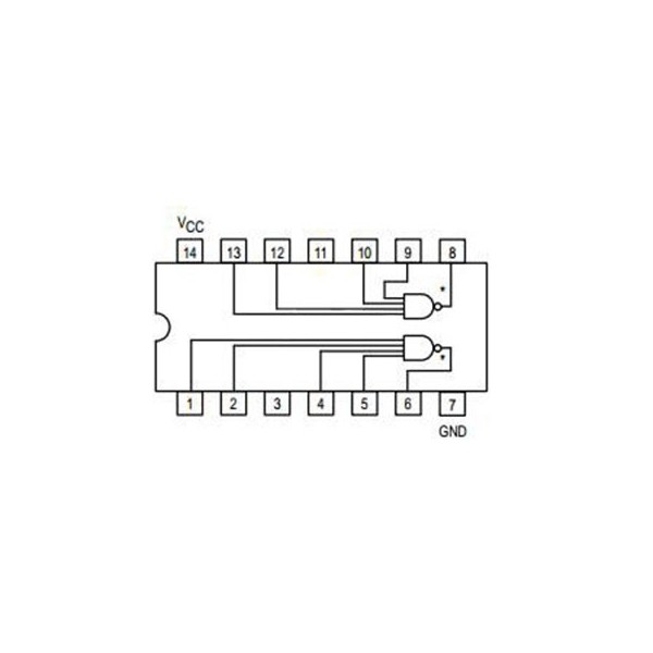 Dual 4-input nand gate - IC74LS22