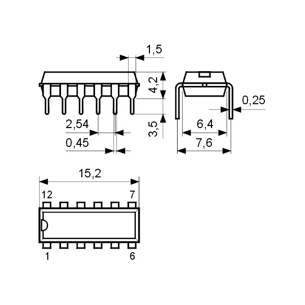 IC 2xNF-E 13V 2x1W DIP12 - ICLA4550