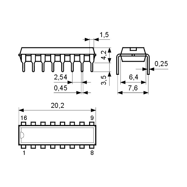 IC 8xDarl. 250mA Peripher.-Tr. DIP16 - ICNE590