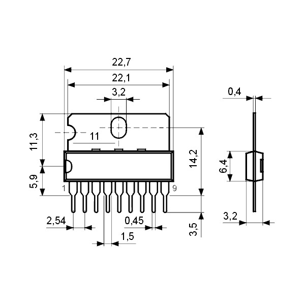 IC FM-Tuner AFC Ucc=2..6V SIP9 - ICTA7335P