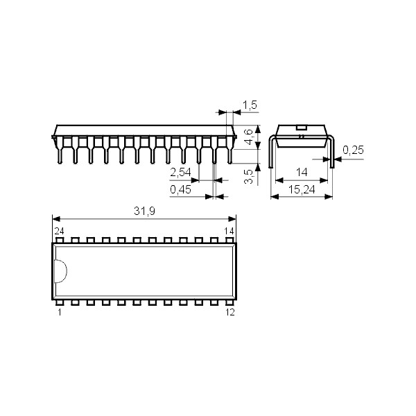 IC Prog.-Disp. ROM 2x7-Segm. Dec. - ICTDA4092