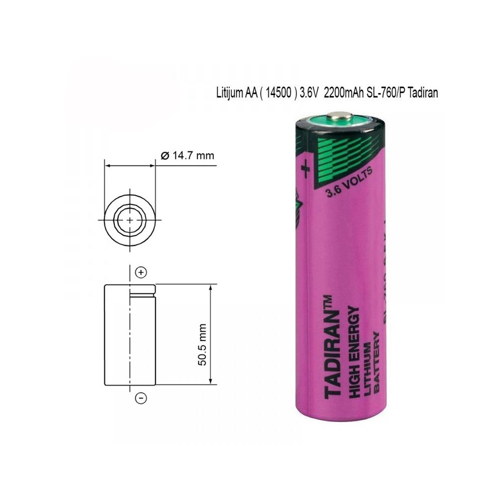 Baterija litijumska 3,6V ,SL-760 ,Tadiran AA - BATLISL760