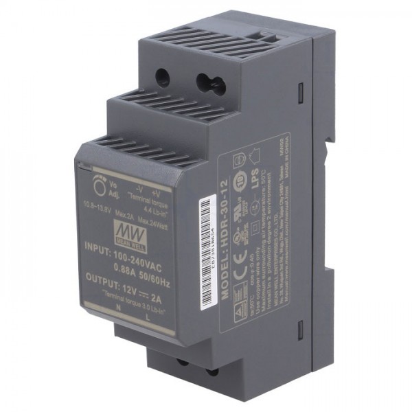 Ispravljač 12V DC 2A MEAN WELL - ISPHDR30-12