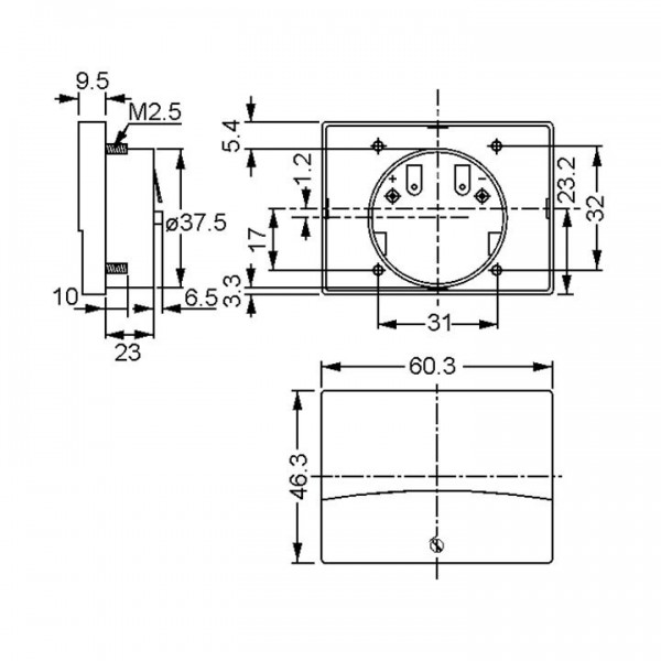 Ampermetar PM2-A005 60X45mm 5A - INSP-A5
