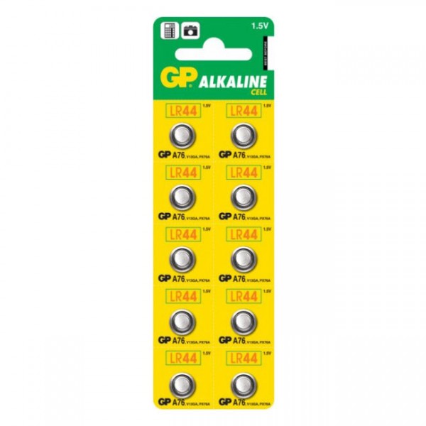 Baterija alkalna 1.5V, LR44,AG13,LR1154, GP - BATA76GP