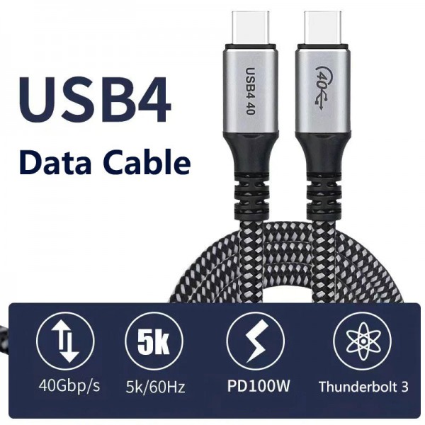 Kab. USB Tip C na Tip C USB4 1,2m Thunderbolt3 - KABUSBTIPC3