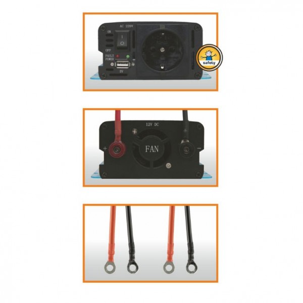 Sinusni naponski pretvarač 500W+USB - INV500SI