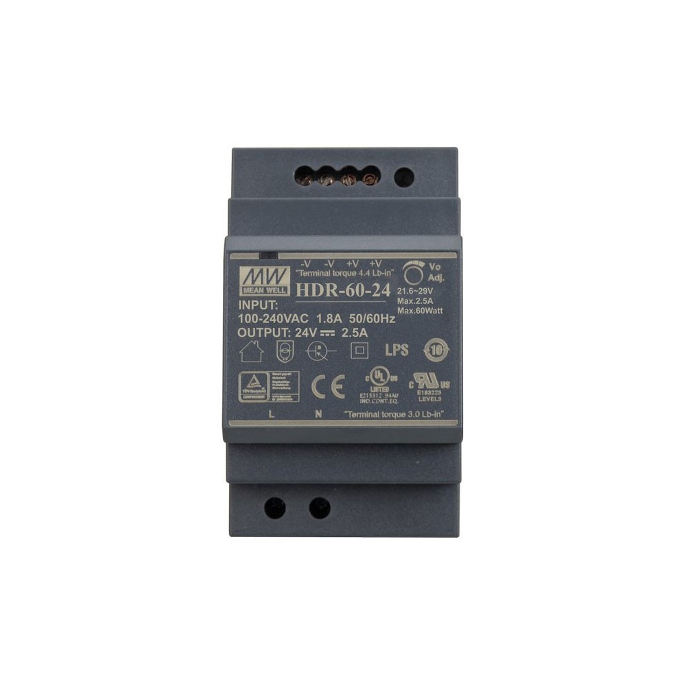 Ispraljac 24V 2,5A, HDR-60-24  Mean Well - ISP24-2.5S