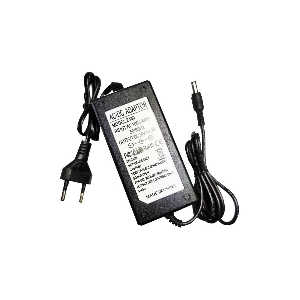 Ispravljač 24V/3A 72W 2.1x5.5 AC2430 - ISP24-3K
