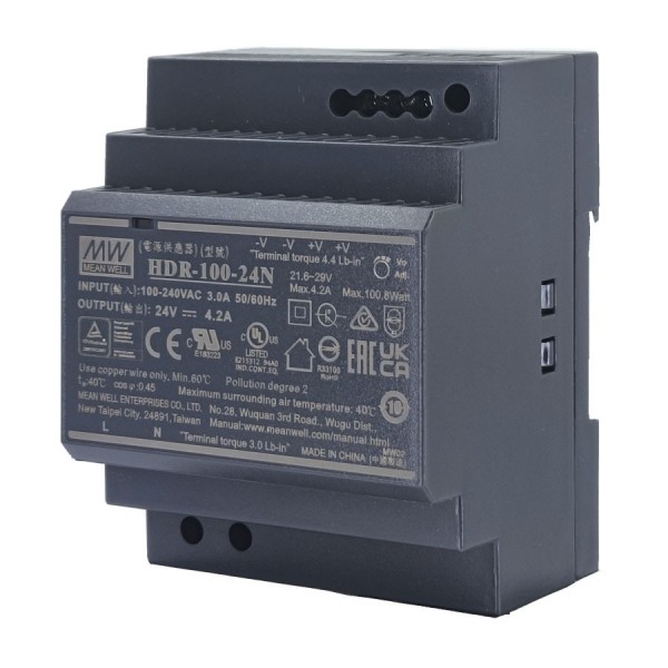 HDR-100-24N MEAN WELL 24V 4,2A - ISPHDR100-24N