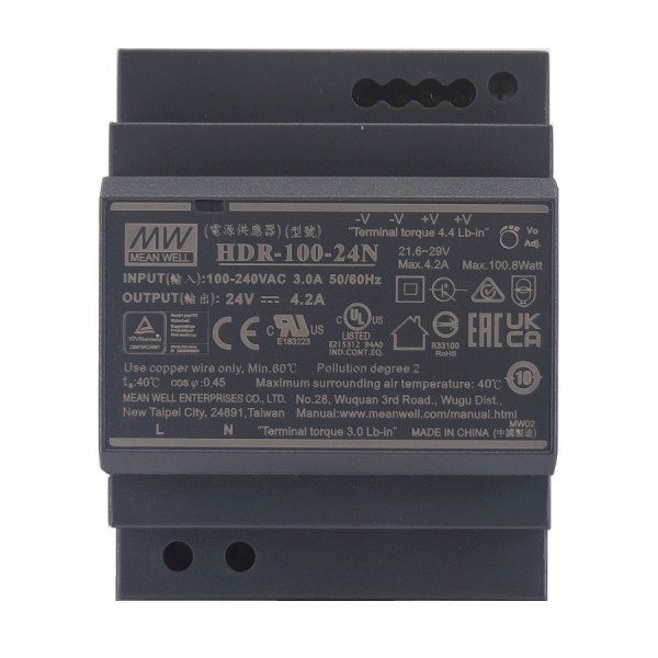 HDR-100-24N MEAN WELL 24V 4,2A - ISPHDR100-24N