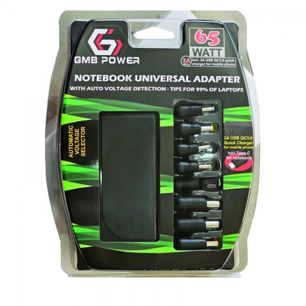 Univerzalni laptop punjač  AC65W Tip-C+QC3.0 mob.brzi punjač 3A , auto - ISP-LT9
