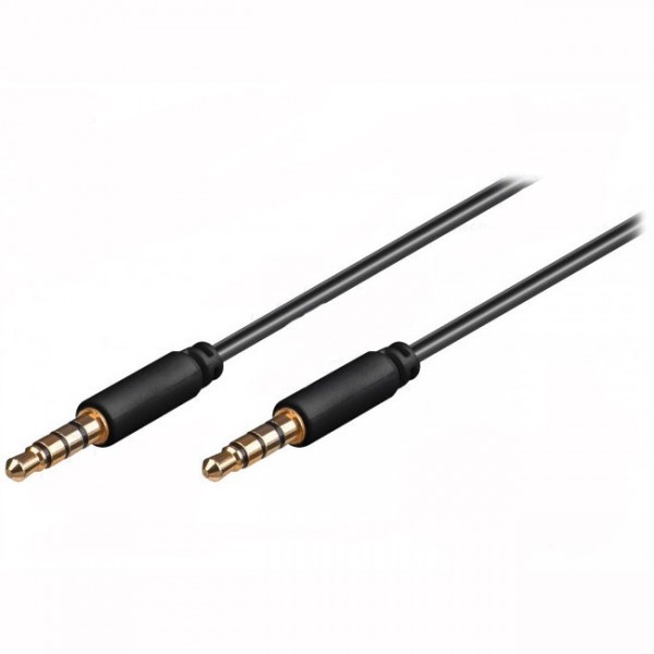 Kabel 3.5mm 4-pol M   - 3.5mm 4-pol M, 1.5m - KABAV3.5-4POL