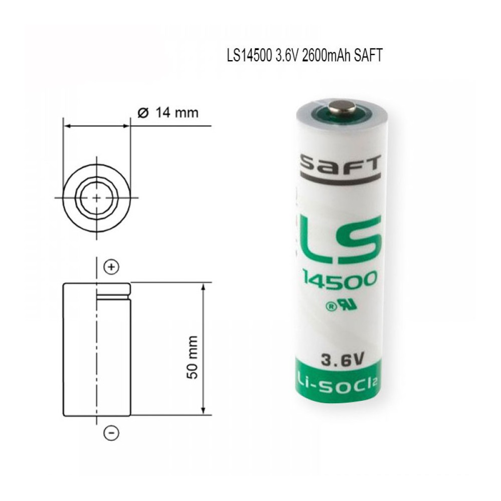 Baterija Li-Ion 3.6V 2600mAh, AA  - BATLI14500