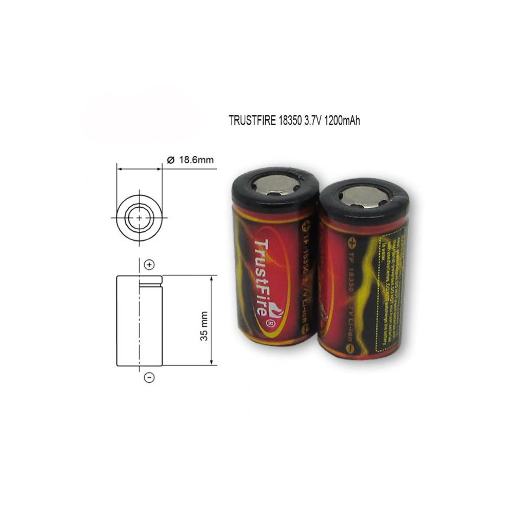 Li-Ion TRUSTFIRE 18350 3.7V 1200mAh - BATLI18350