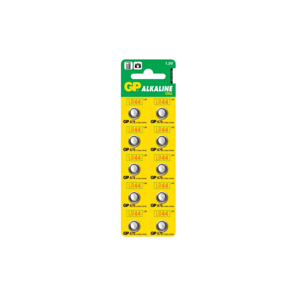 Baterija alkalna 1.5V, LR44,AG13,LR1154, GP - BATA76GP
