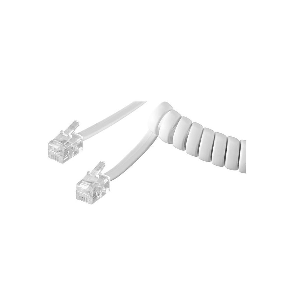 Telef.kabel spiralni  3m Beli - KABTEL