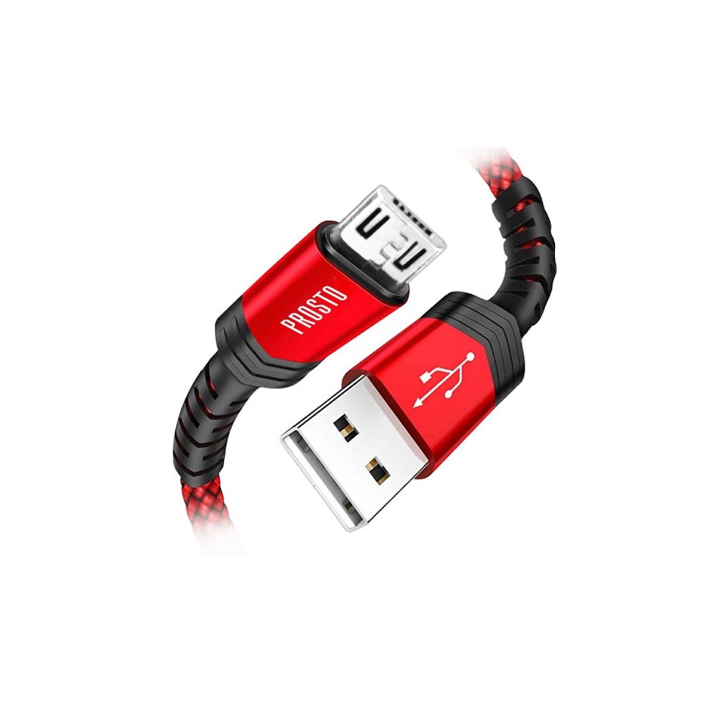 Kabel USB 2.0-Micro B, pleteni 1m 2,4A - KABUSB2.0A-MICPLE