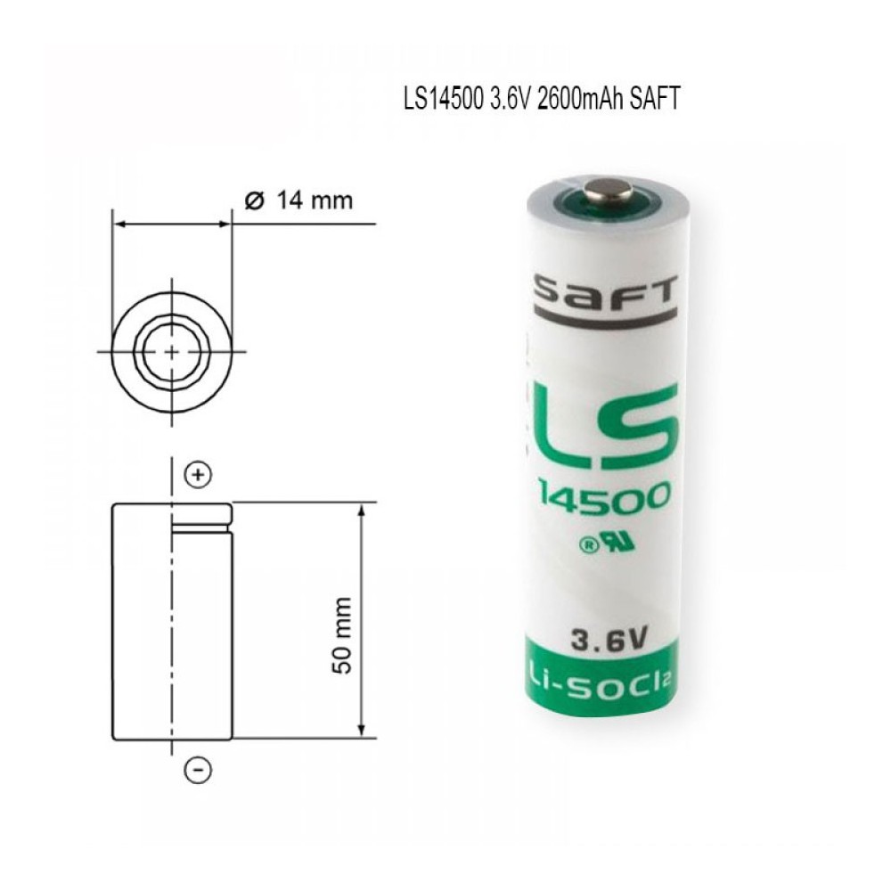 Baterija Li-Ion 3.6V 2600mAh, LS14500 - BATLI14500