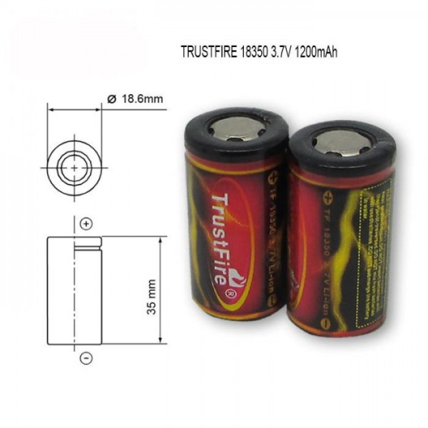 Li-Ion TRUSTFIRE 18350 3.7V 1200mAh - BATLI18350