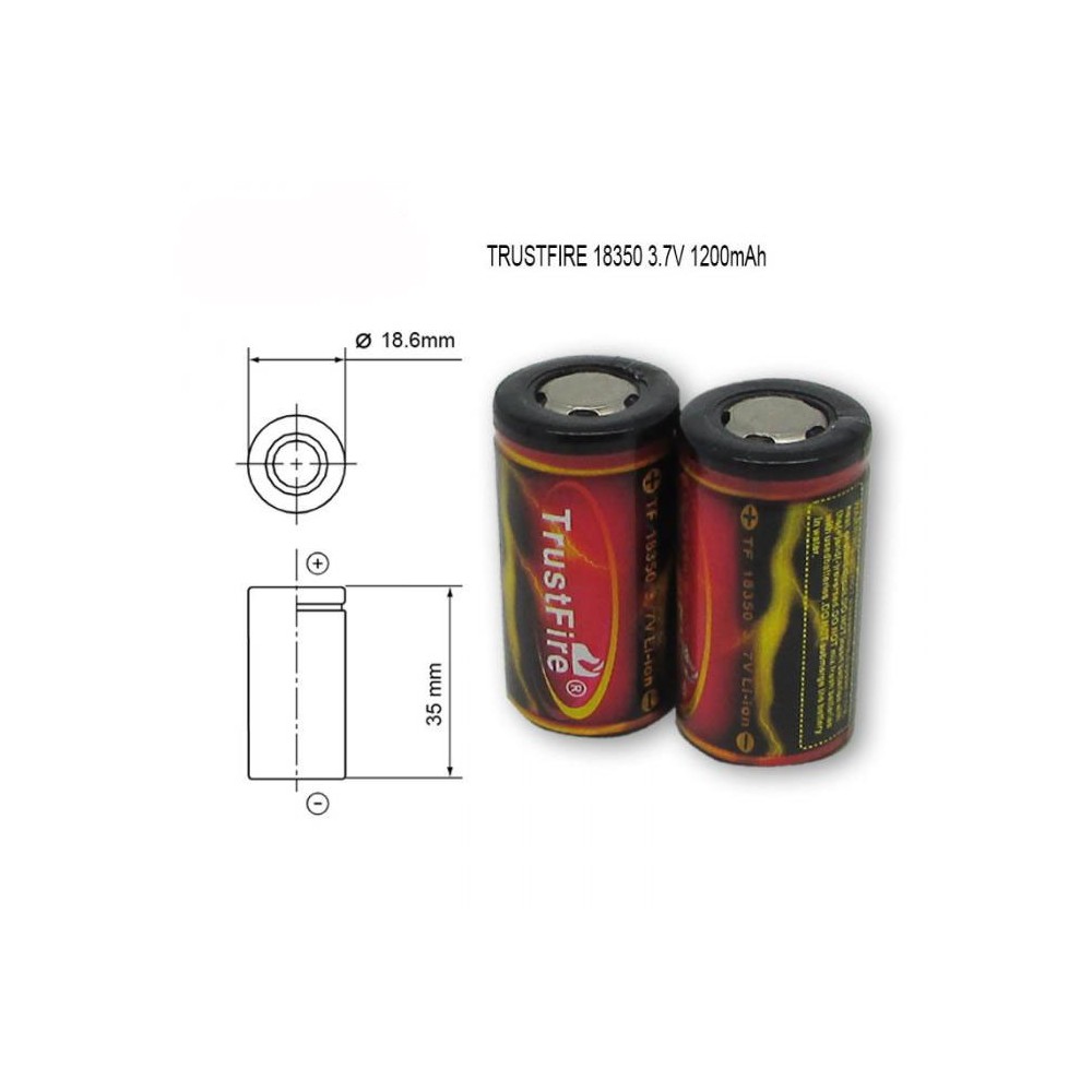 Li-Ion TRUSTFIRE 18350 3.7V 1200mAh - BATLI18350