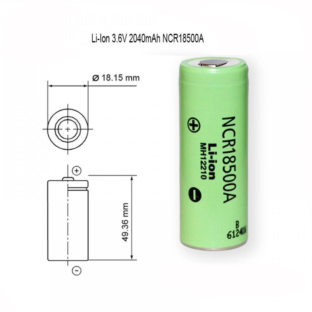 Li-Ion 3.6V 2040 mAh NCR18500A Panasonic - BATLI18500A