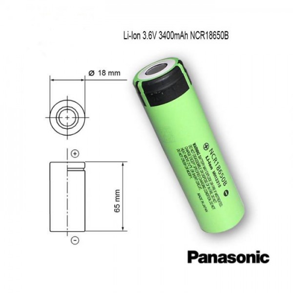 Baterija Li-Ion 3.7V 3200mAh,NCR18650B - BATLI18650P
