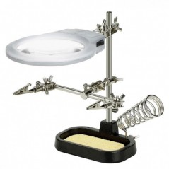 Drzač za lemilicu i pločicu + lupa  