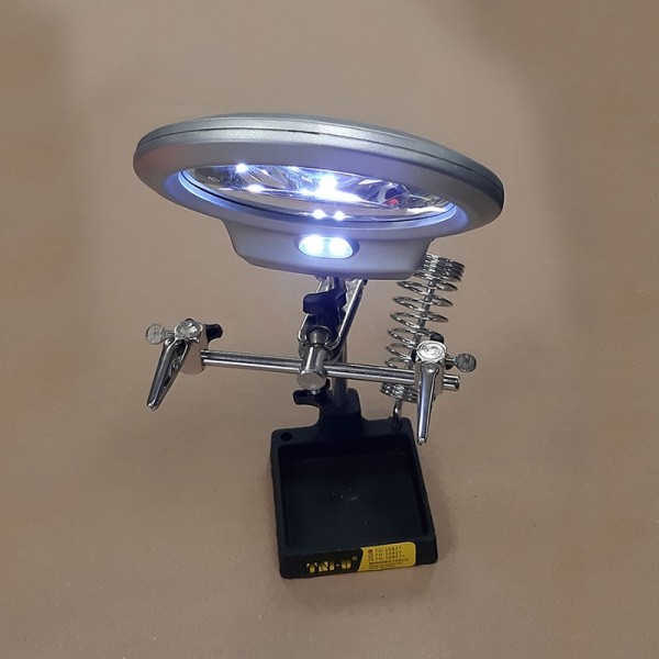 Drzač za lemilicu i pločicu + lupa   - ALDR2