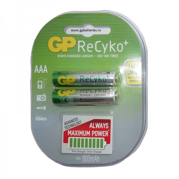Bat.GP MiMh 1,2V 850mAh LR03 for. 2kom.ReCyko - BATMH85AAHC-2