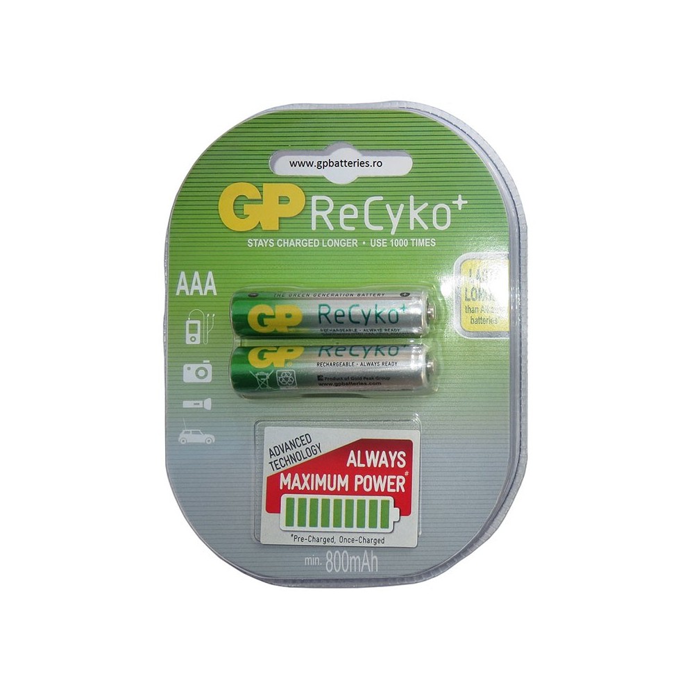 Bat.GP MiMh 1,2V 850mAh LR03 for. 2kom.ReCyko - BATMH85AAHC-2