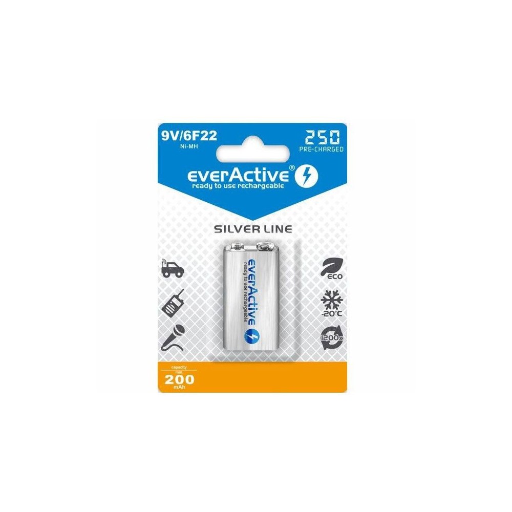 Baterija NiMH Everactive 9V punjiva 200mAh - BATMH9V-FB1
