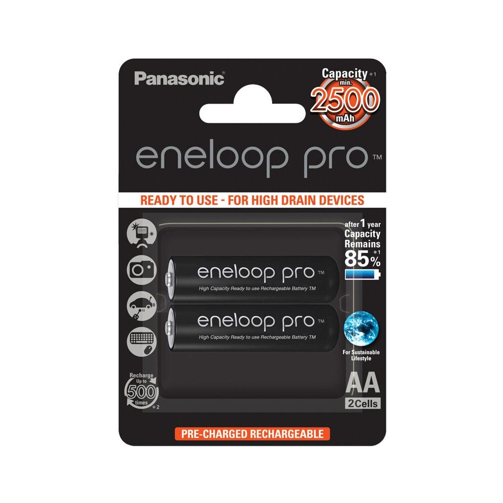 Bat.NiMh AA 1.2V 2500mAh ENELOOP 2kom. PRO black - BATMHE2000