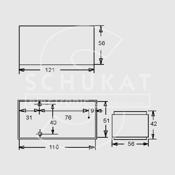 Kutija plast. 121x56x42mm - KUP-22