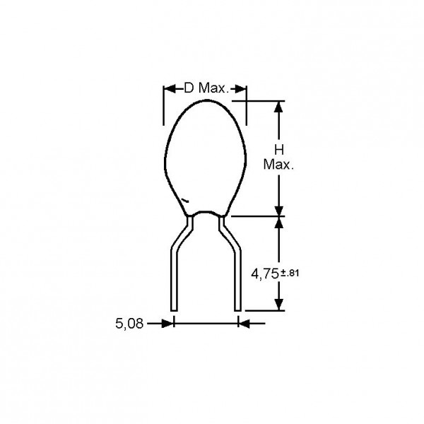 Tantal kond. 22µF 16V  5mm - KOTA22M16V-5