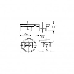Baterija lithium CR 2032 VARTA, PCB