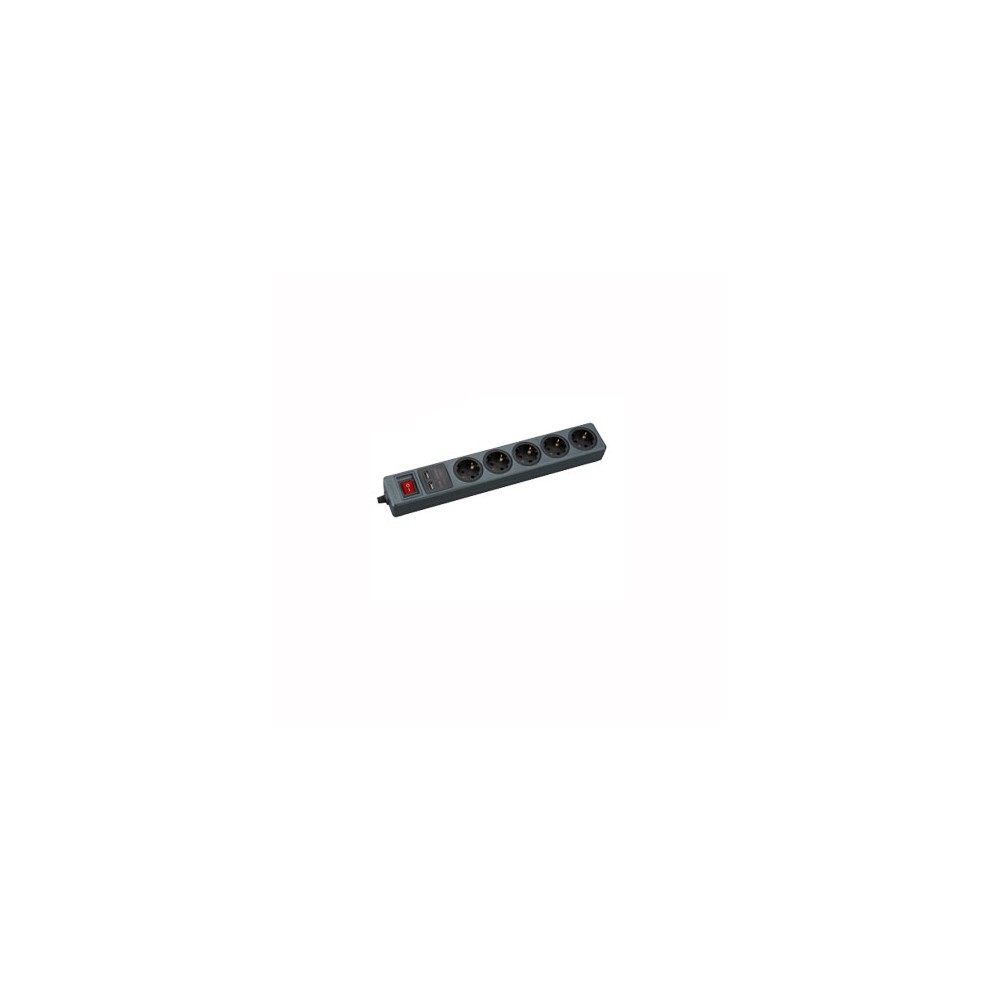 Produžni kabl 3m 5U +prek. +2xUSB 2.1 crni - MKP-3/5USB