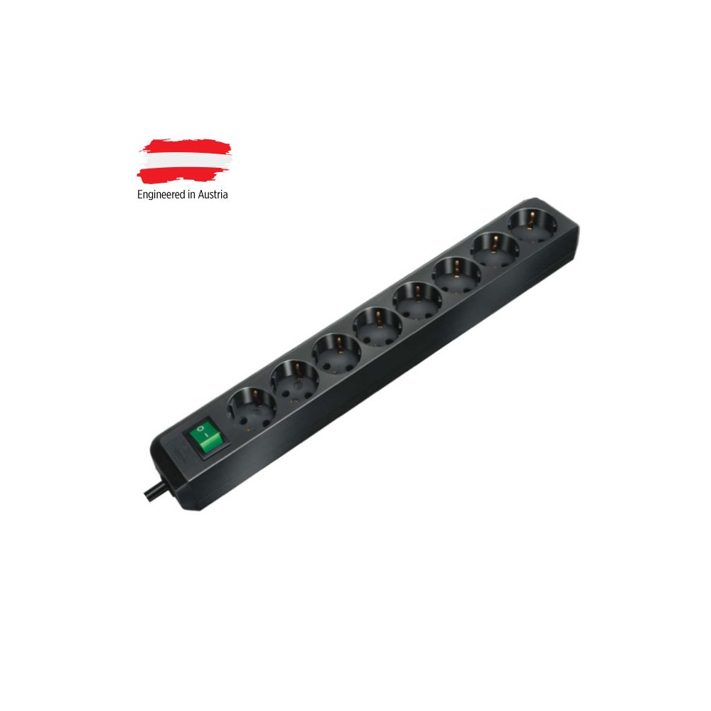 Prod.kabel 3m 8U+ prekidač 3x1.5 crni - MKP-3/8PP