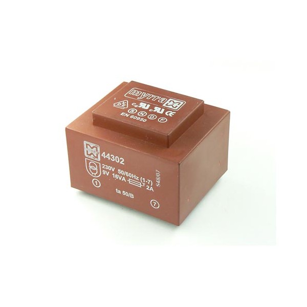 Trafo pr. 16VA ,230V/2X15V - MTP162X15