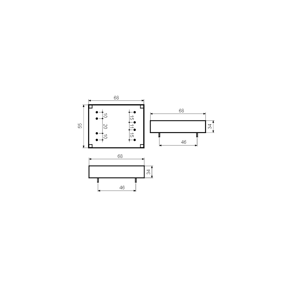 Trafo pr. 18VA  230V/2X15V - MTP182X15