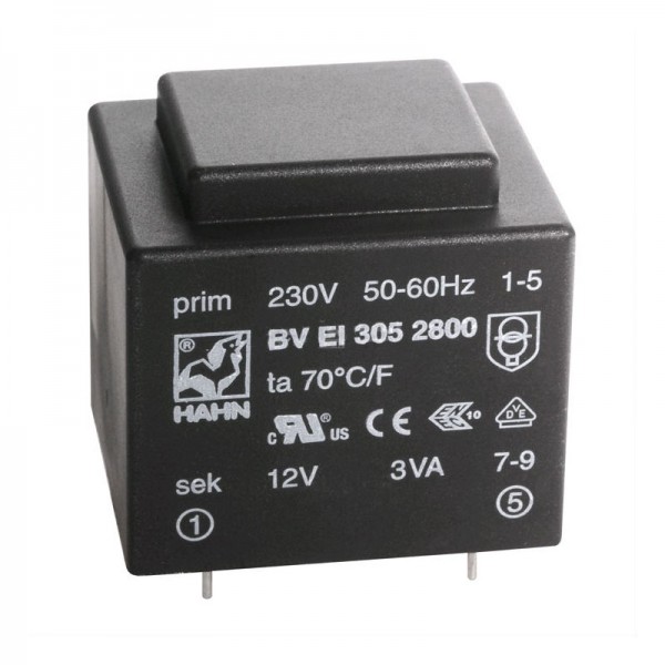 Trafo pr. 3VA  230V/2X9V - MTP32X9