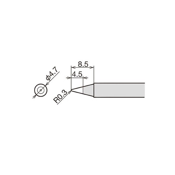 Vrh za lemilicu GOOT RX802,80HRT-B  0,3mm - LEVGOOT1